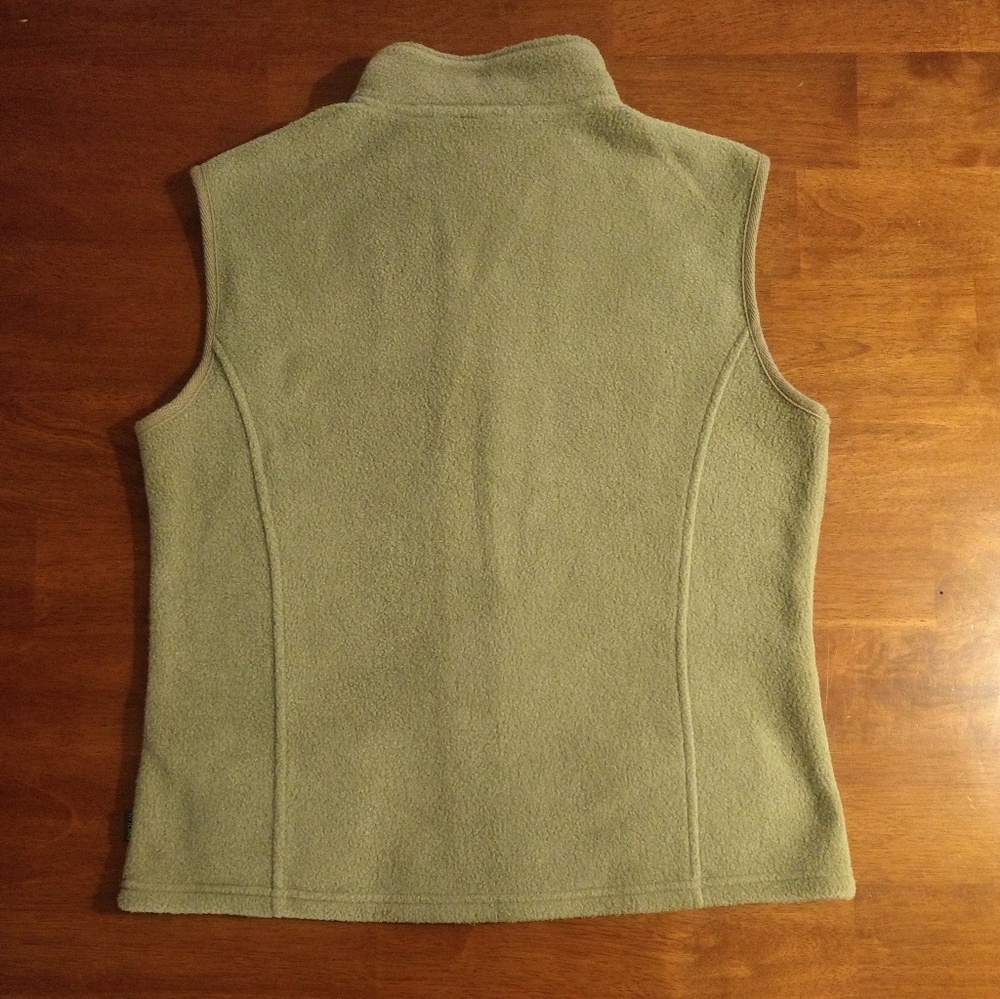 NY Jeans New York & Company Olive Fleece Zip Vest - Picture 6 of 8